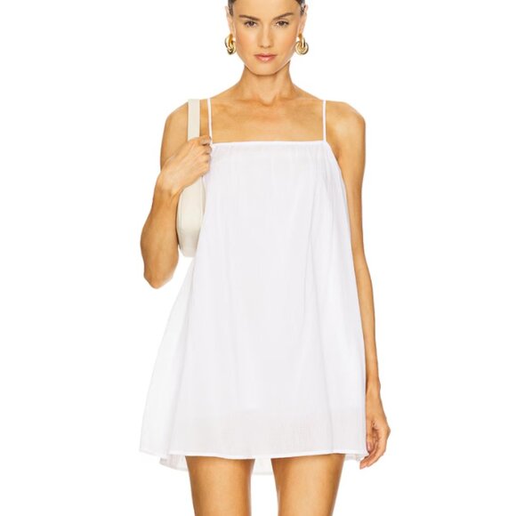 Seafolly Gathered Bandeau Mini Dress in White XS - Picture 1 of 6